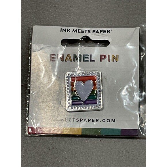 Ink Meets Paper Rainbow Pride Enamel Pin - Picture 1 of 3